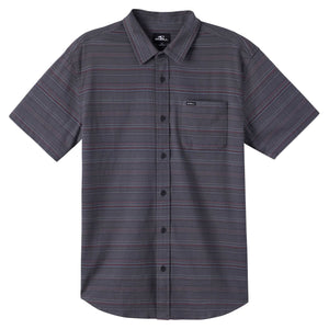 O'Neill Seafaring Stripe Stretch Standard Men's S/S Dress Shirt - Graphite