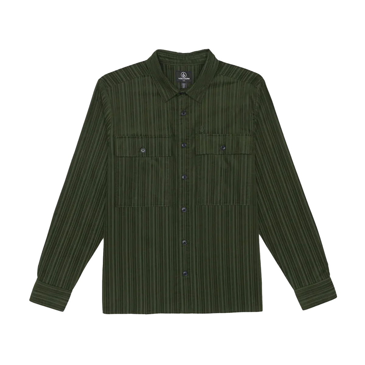 Volcom Steadfast Long Sleeve Shirt Green S Man
