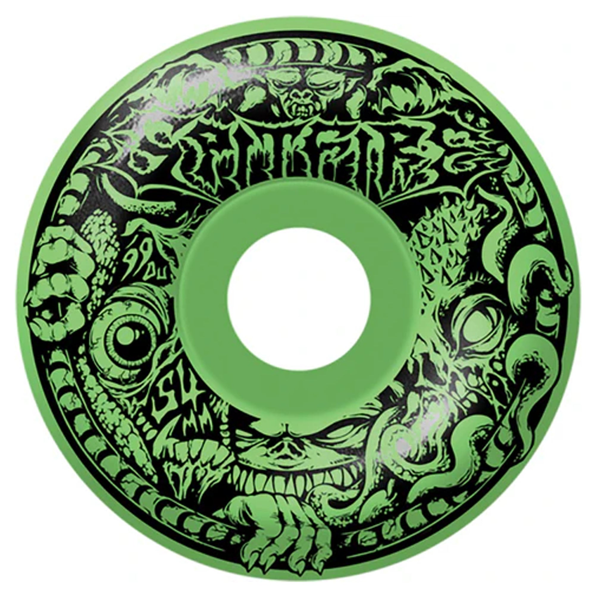 Spitfire F4 Demongate Radial 54mm 99a Skateboard Wheels - Green Glow