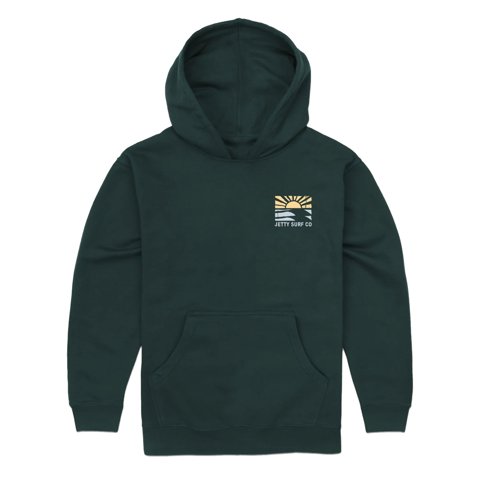 Jetty Retreat Youth Boy's L/S Hoodie - Forest Green