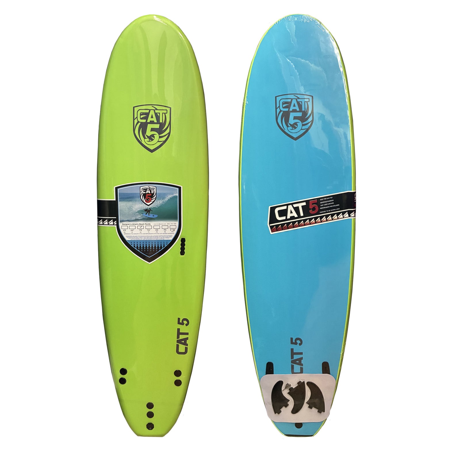 Cat 5 Funshape 7'0 Soft Surfboard - Green