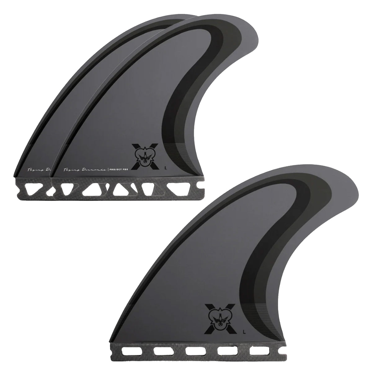 Flying Diamonds FDX1 Futures Tri Surfboard Fins - Large/Grey