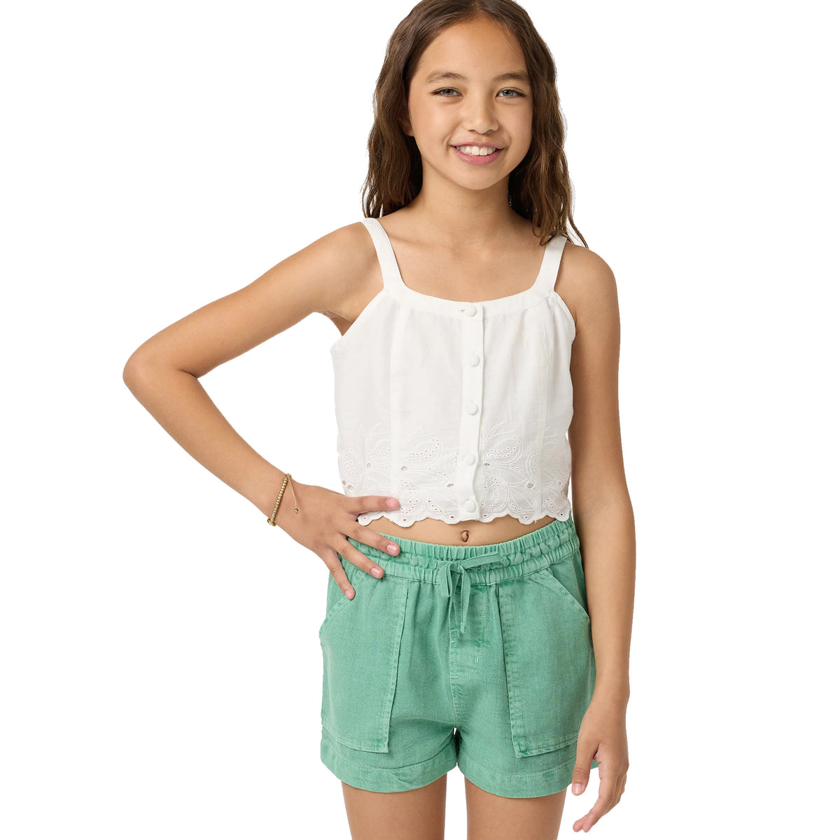 O'Neill Kylas 2" Youth Girl's Beach Shorts - Green