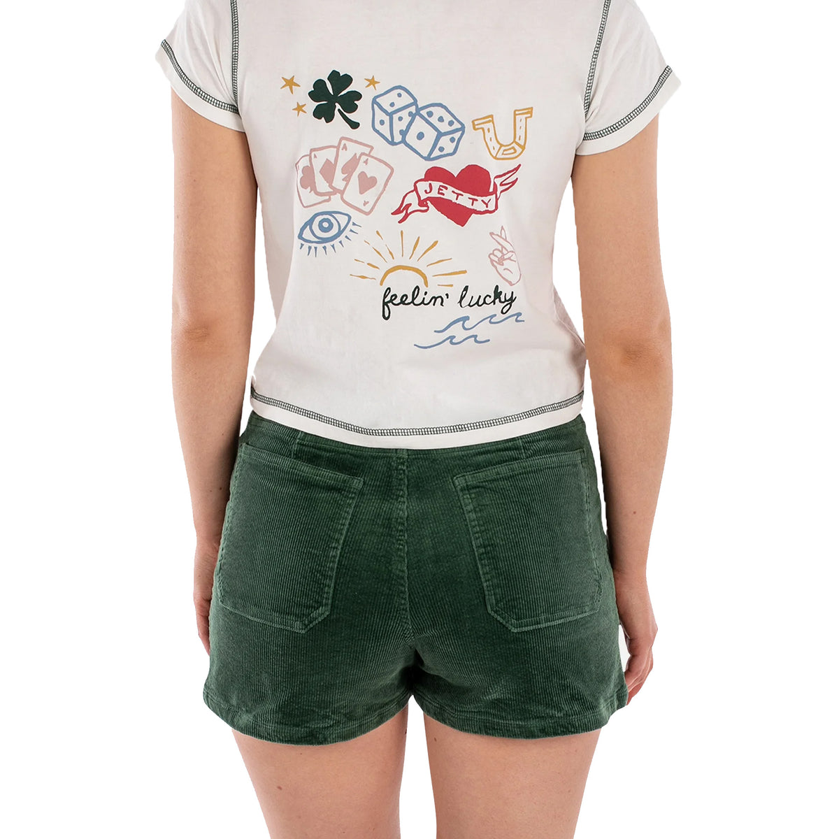 Jetty Wale Corduroy Women's Walkshorts - Green