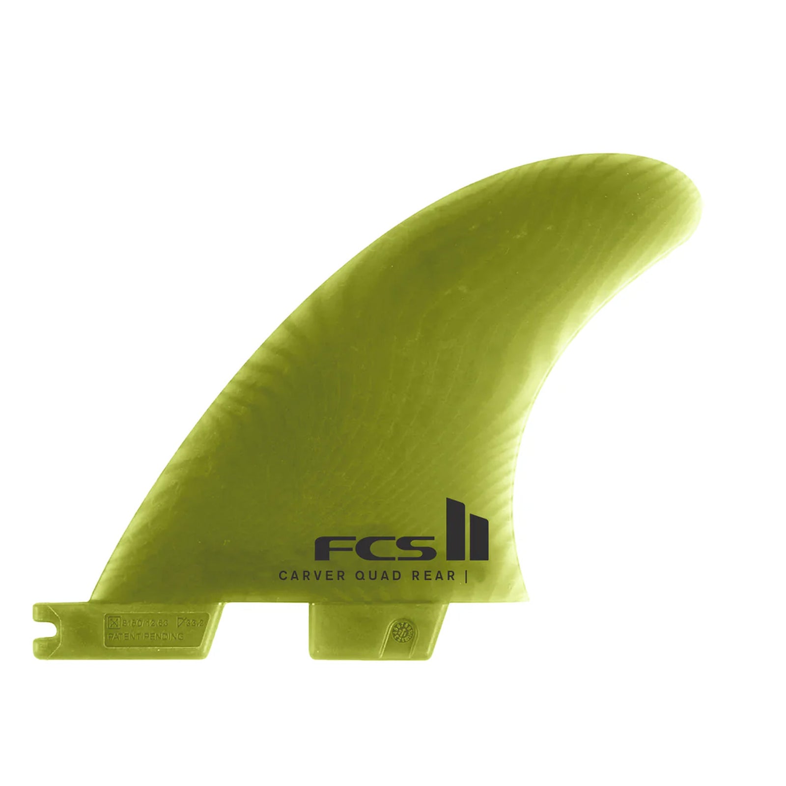 FCS II Carver Neo Glass Quad Rear Surfboard Fins - Medium/Eucalyptus