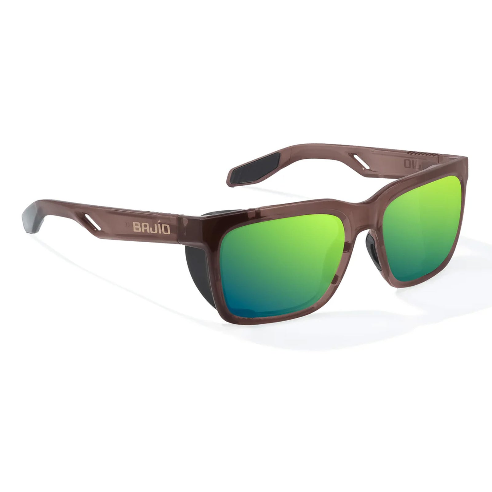 Bajio Palehorse Large Men's Sunglasses - Dark Brown Glass Gloss/Green Mirror Polarized