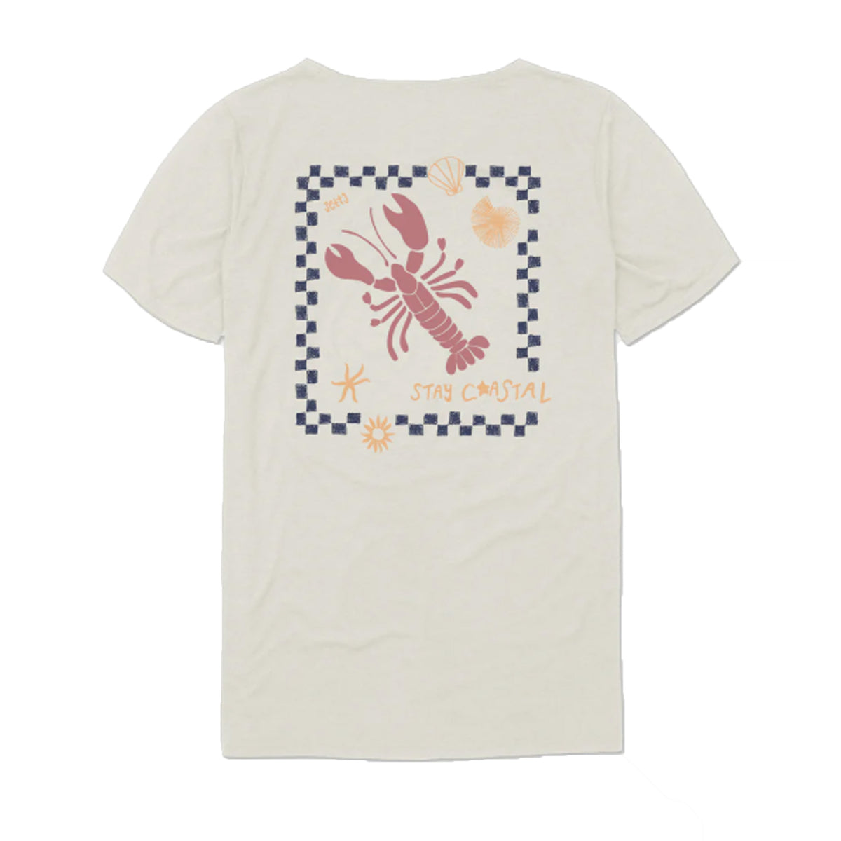 Jetty Grom Costal Crustacean Youth Girl's S/S T-Shirt - Vintage White