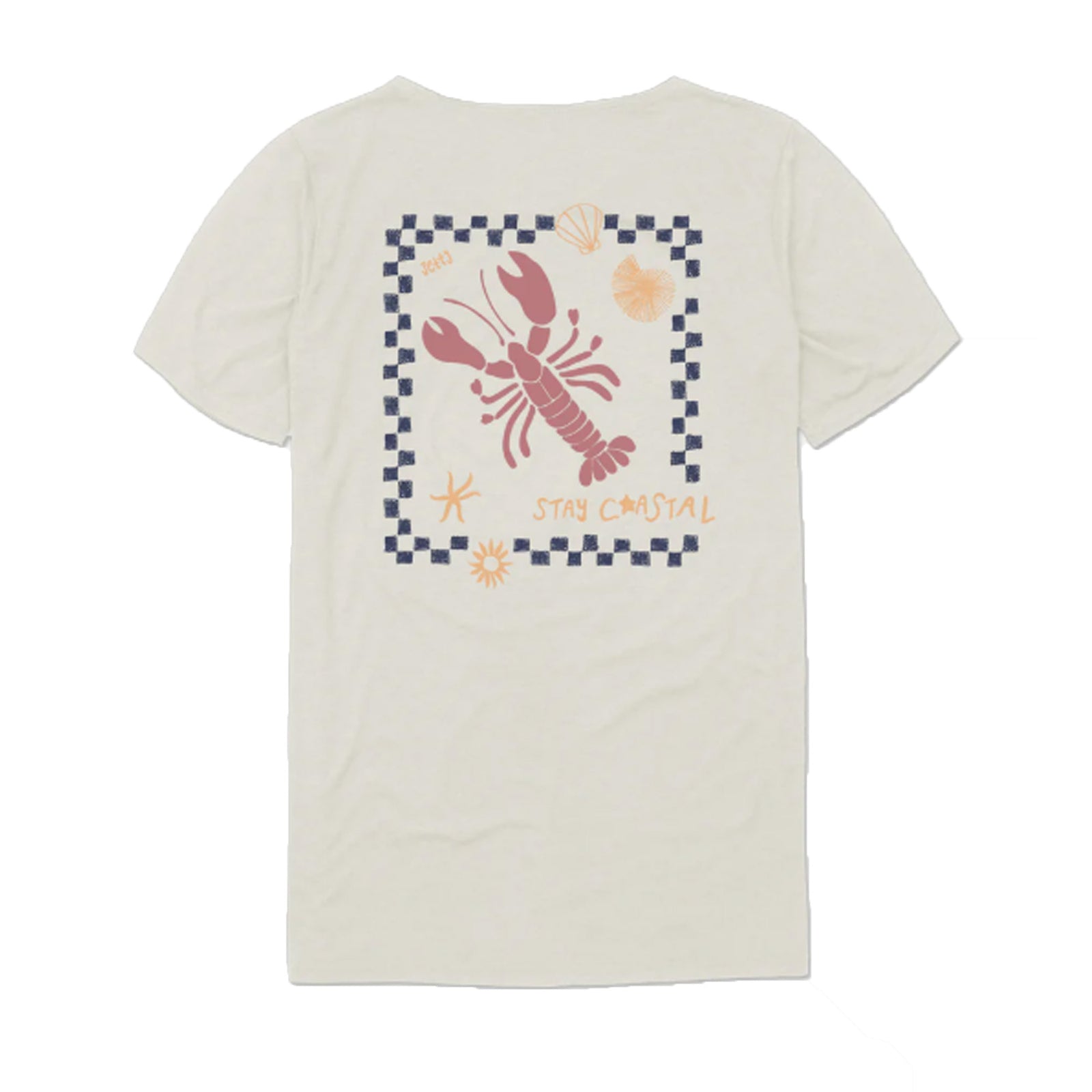 Jetty Grom Costal Crustacean Youth Girl's S/S T-Shirt - Vintage White