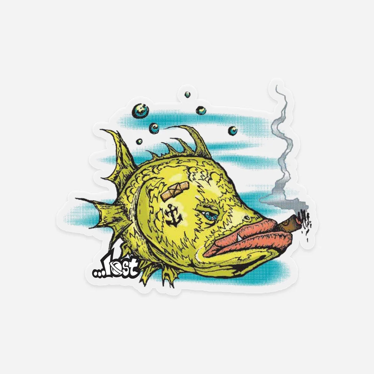 Lost Surfboard Grumpy Grouper Sticker