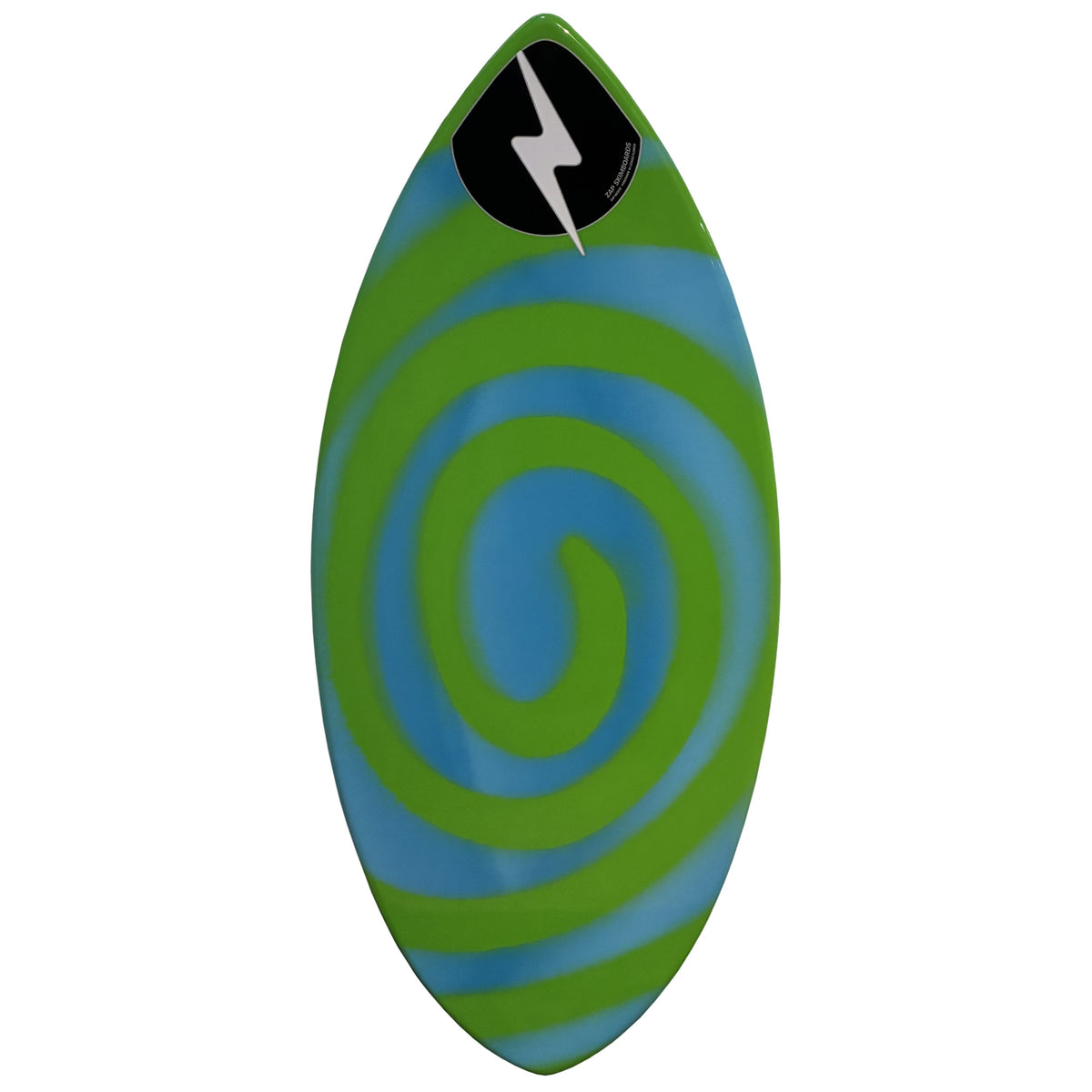 Zap Medium Wedge 45" Skimboard - Blue/Green Spiral