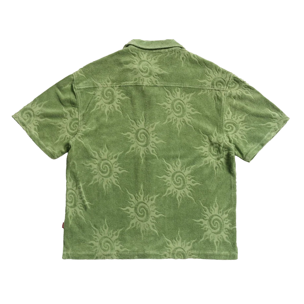 Lost Ka La Jacquard Woven Men's S/S Dress Shirt - Green Tea
