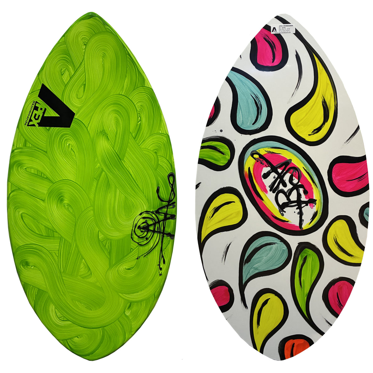 Apex AVAC 41" Skimboard - Green Swirl/White Flower