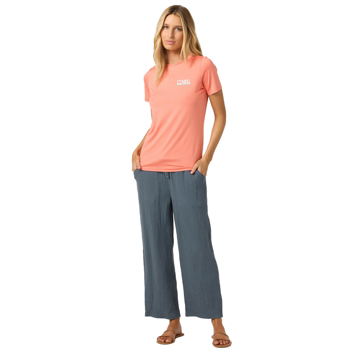 O'Neill Breezy UPF Women's S/S Shirt - Heather Peach Echo