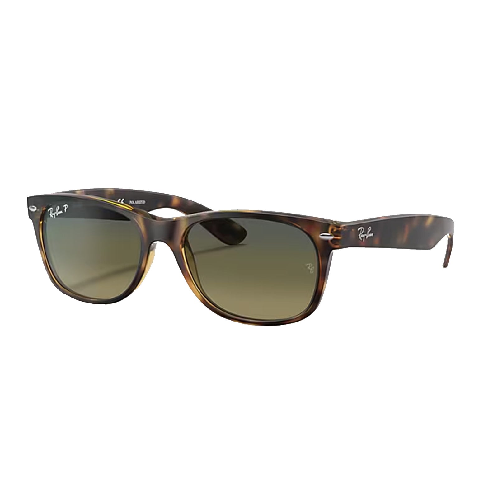 Ray-Ban New Wayfarer Classic Women's Sunglasses - Matte Havana/Green Gradient Blue Polarized