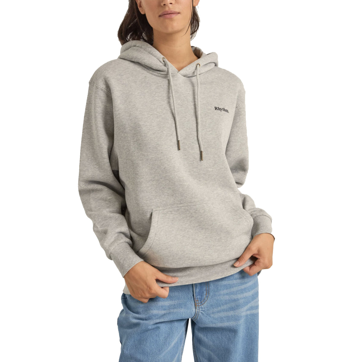 Rhythm Logo Boyfriend Fleece Women's Hoodie - Heather Grey