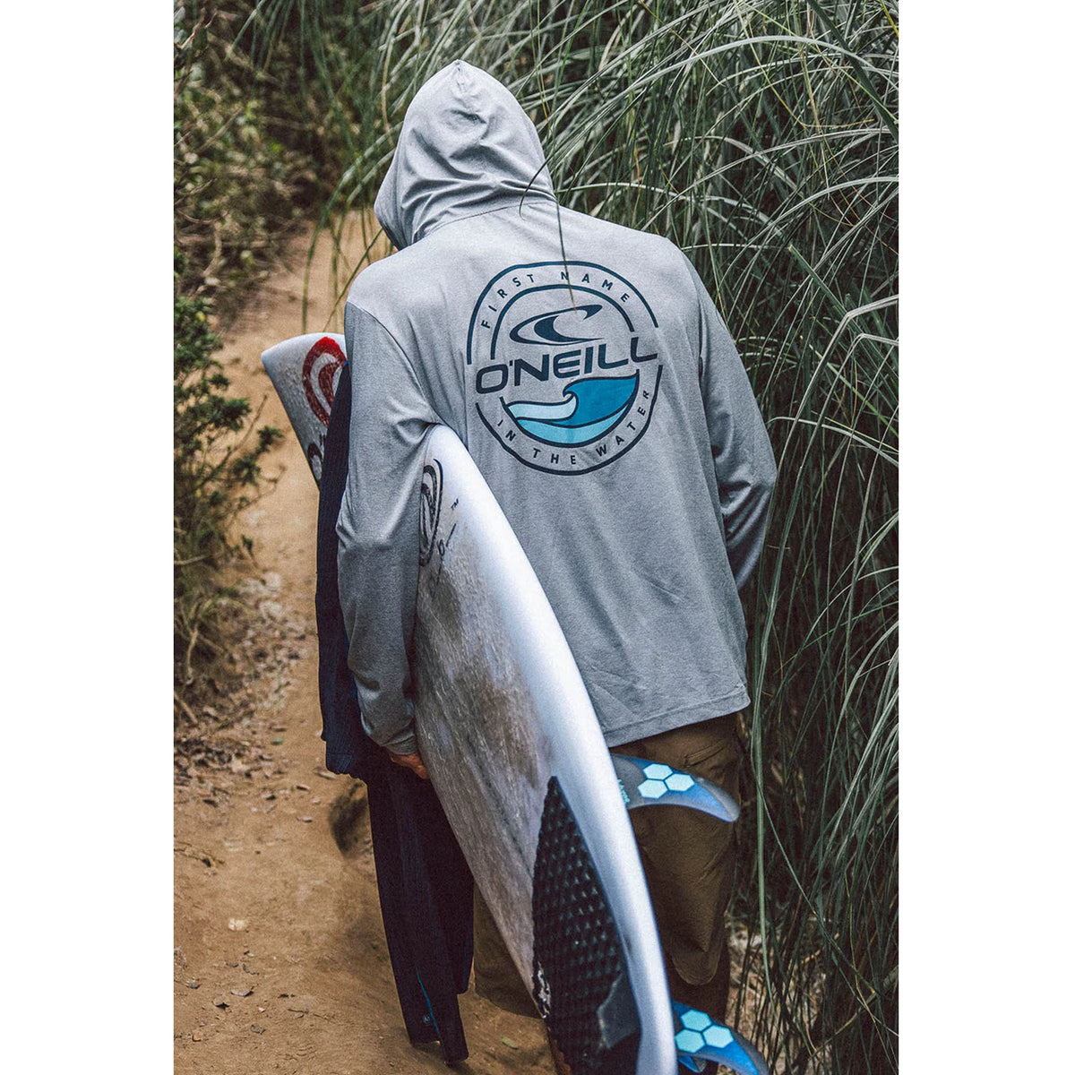 O'Neill Traveler Upf50 Hooded L/S Sun Shirt - Heather Grey