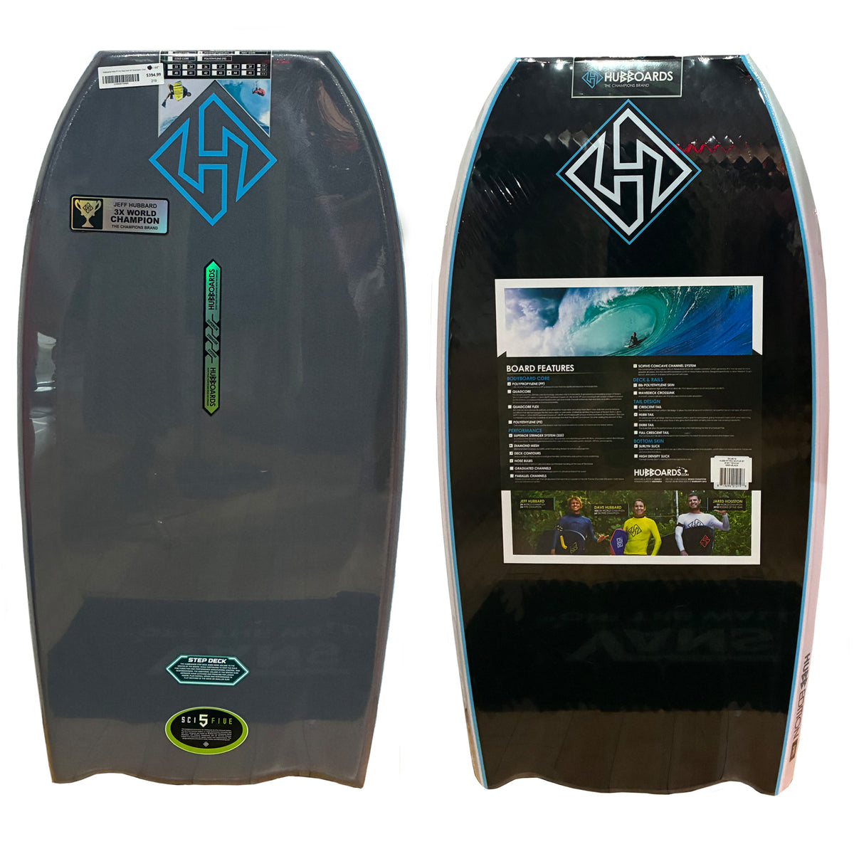 Hubboards Hubb PP Pro Step Deck 44" Bodyboard - Grey