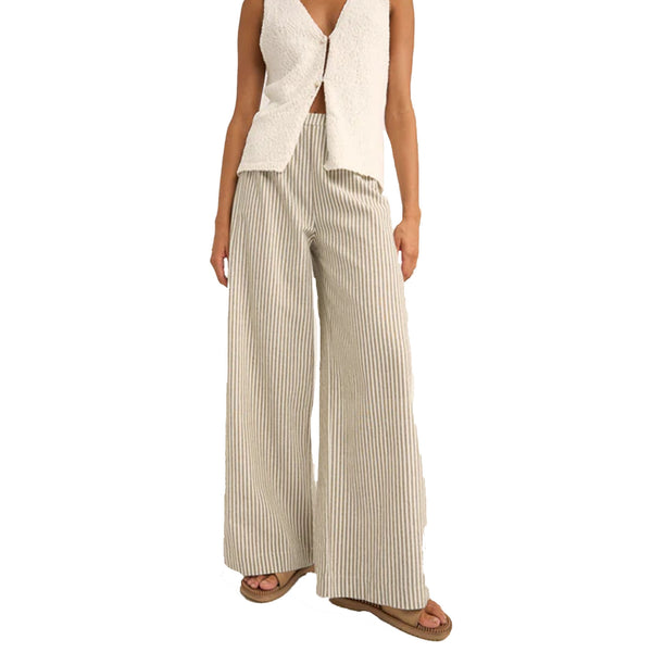Rhythm Valley Stripe Wide Leg Women's Pants - Ivy - Surf Station Store