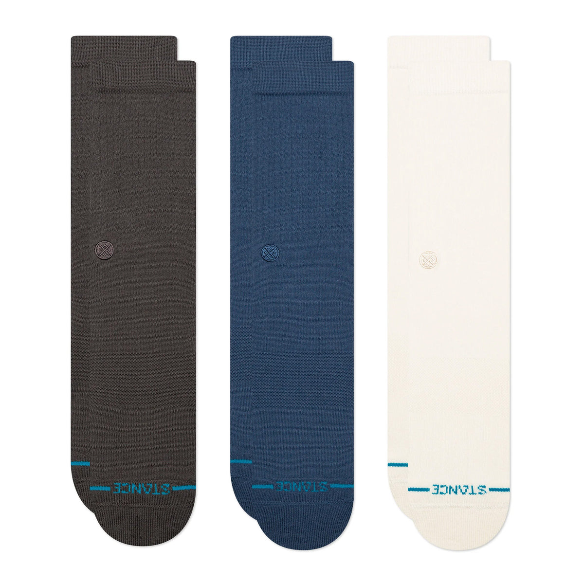Stance Icon 3-Pack Men's Crew Socks - Charcoal