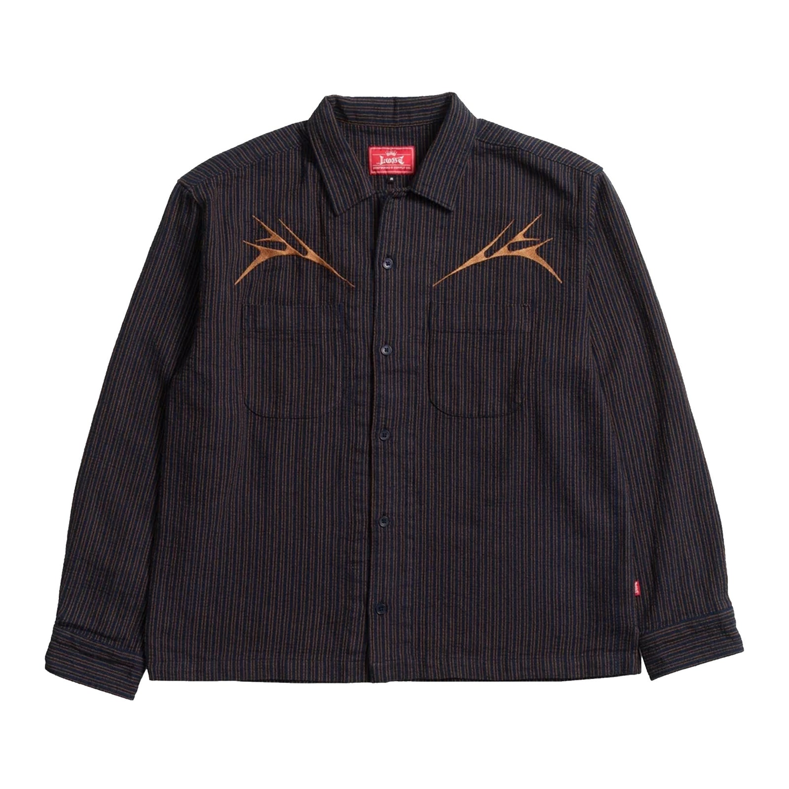 Lost Crawler Woven Men's L/S Dress Shirt - Indigo