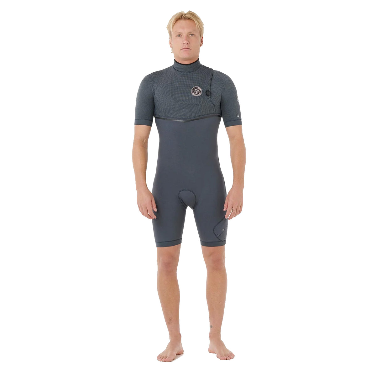 Rip Curl E-Bomb 2/2mm Zip Free Men's S/S Springsuit Wetsuit - Iron