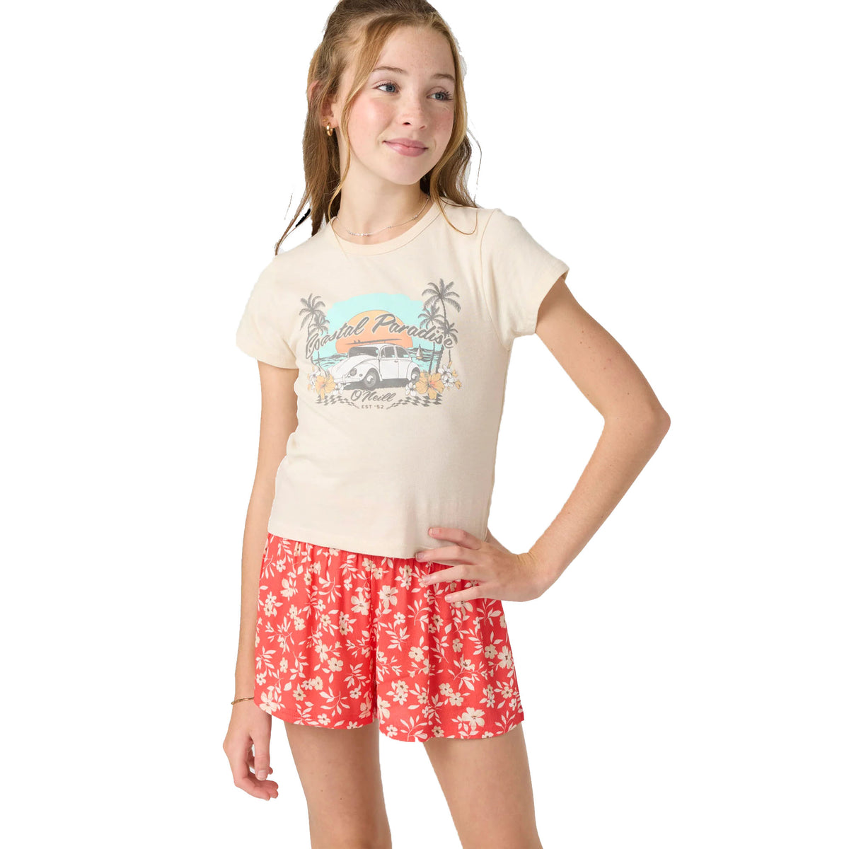 O'Neill Costal Paradise Youth Girls S/S T-Shirt - Tapioca