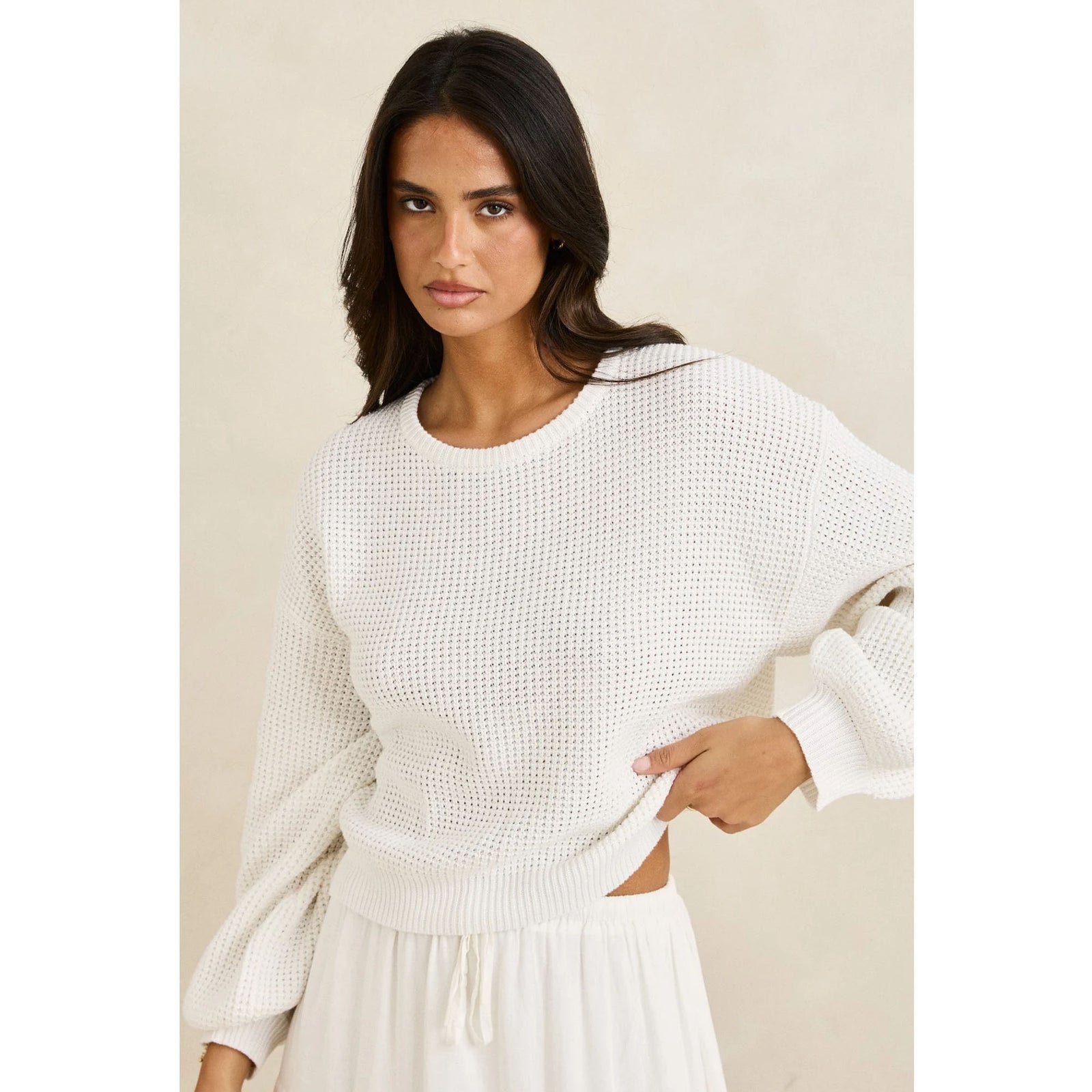 Rhythm Classic Knit Women's Sweater - White