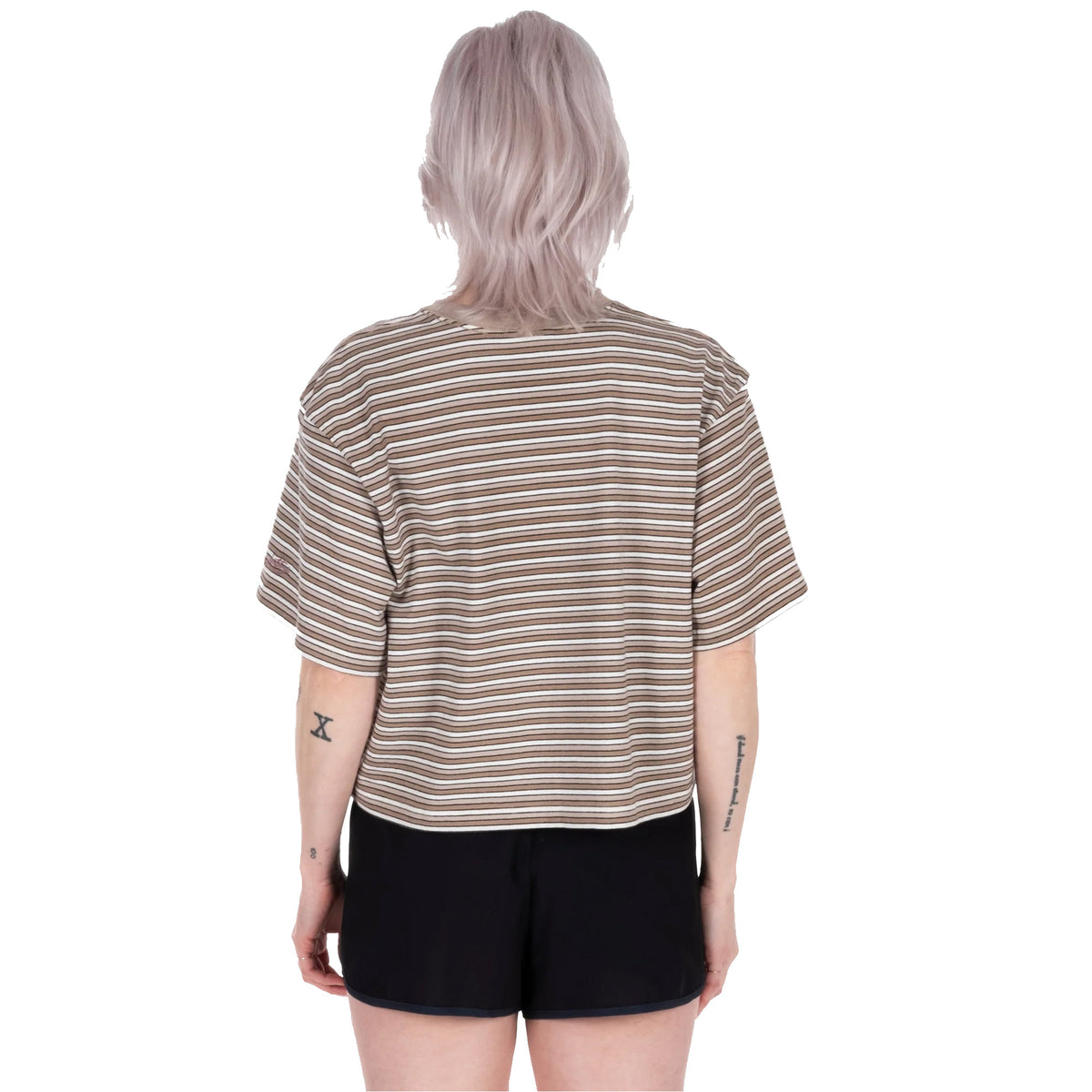 Jetty Avalon Striped Women's S/S T-Shirt - Tan