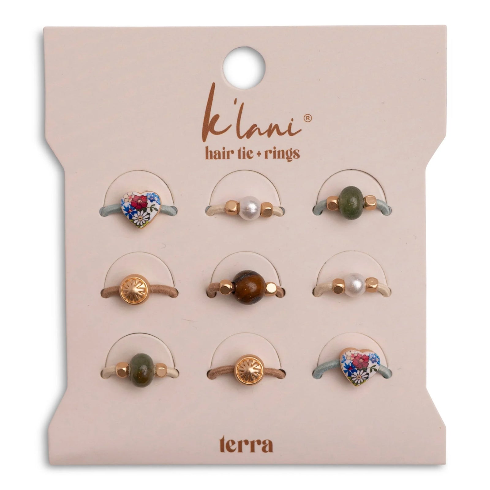 K'lani Earth Tones Hair Tie Rings - Terra