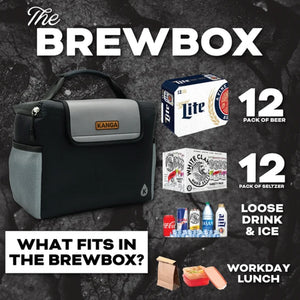 Kanga Coolers Midnight BrewBox™ 12-Pack Cooler - Black/Grey