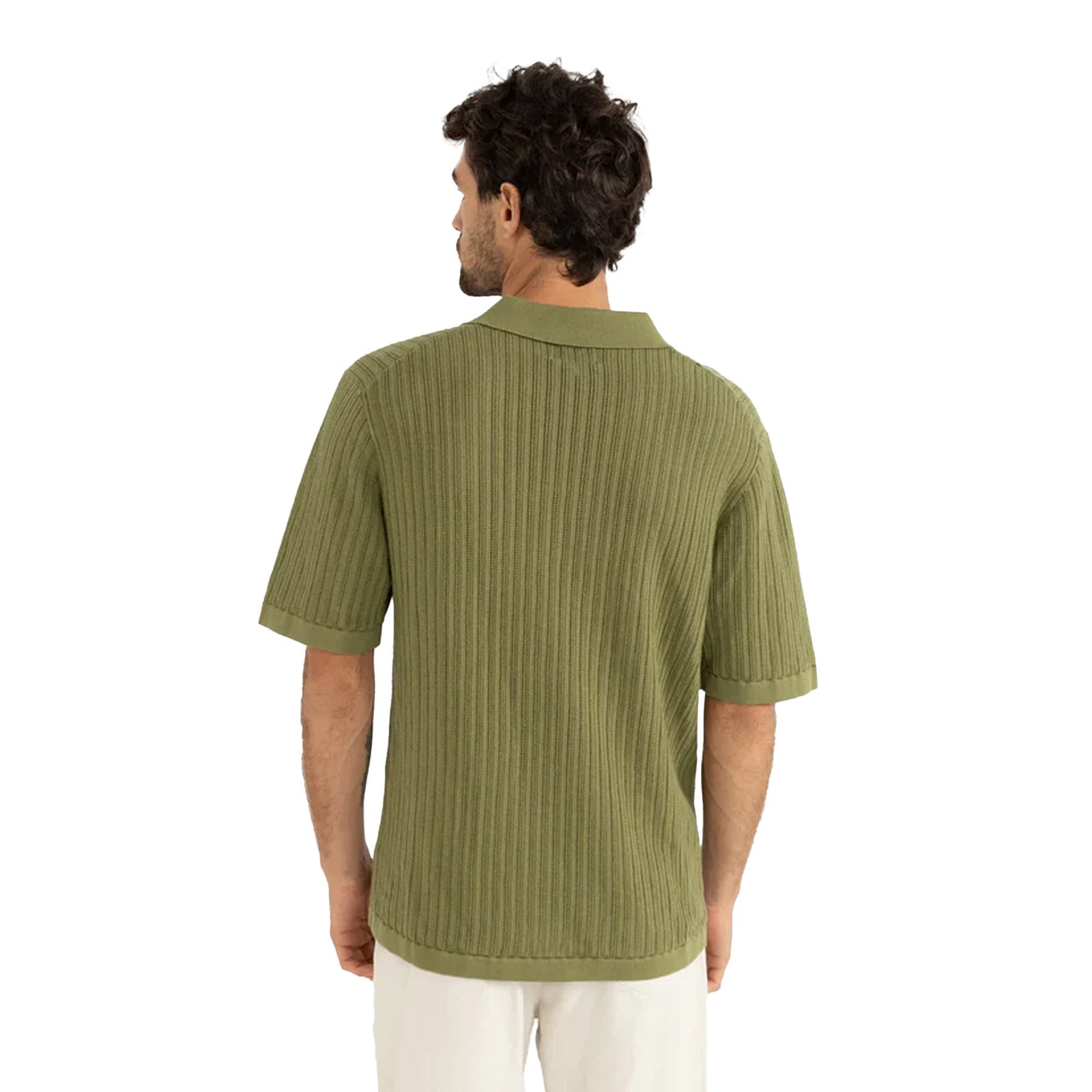 Rhythm Relaxed Knit Polo S/S Dress Shirt - Sage