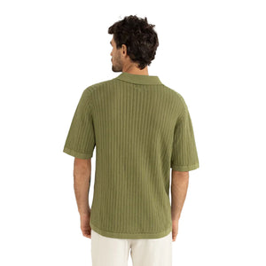 Rhythm Relaxed Knit Polo S/S Dress Shirt - Sage