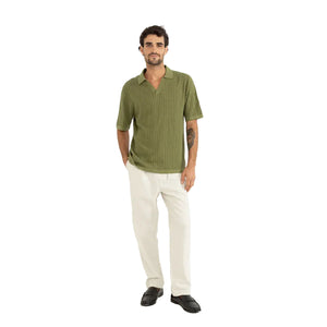 Rhythm Relaxed Knit Polo S/S Dress Shirt - Sage