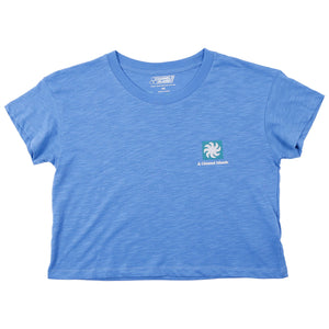 Channel Islands Flowers Crop Women's S/S T-Shirt - Lagoon