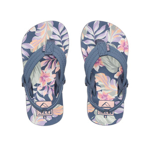 Reef Little Ahi Youth Girl's Strap Sandals - Indigo Tropical