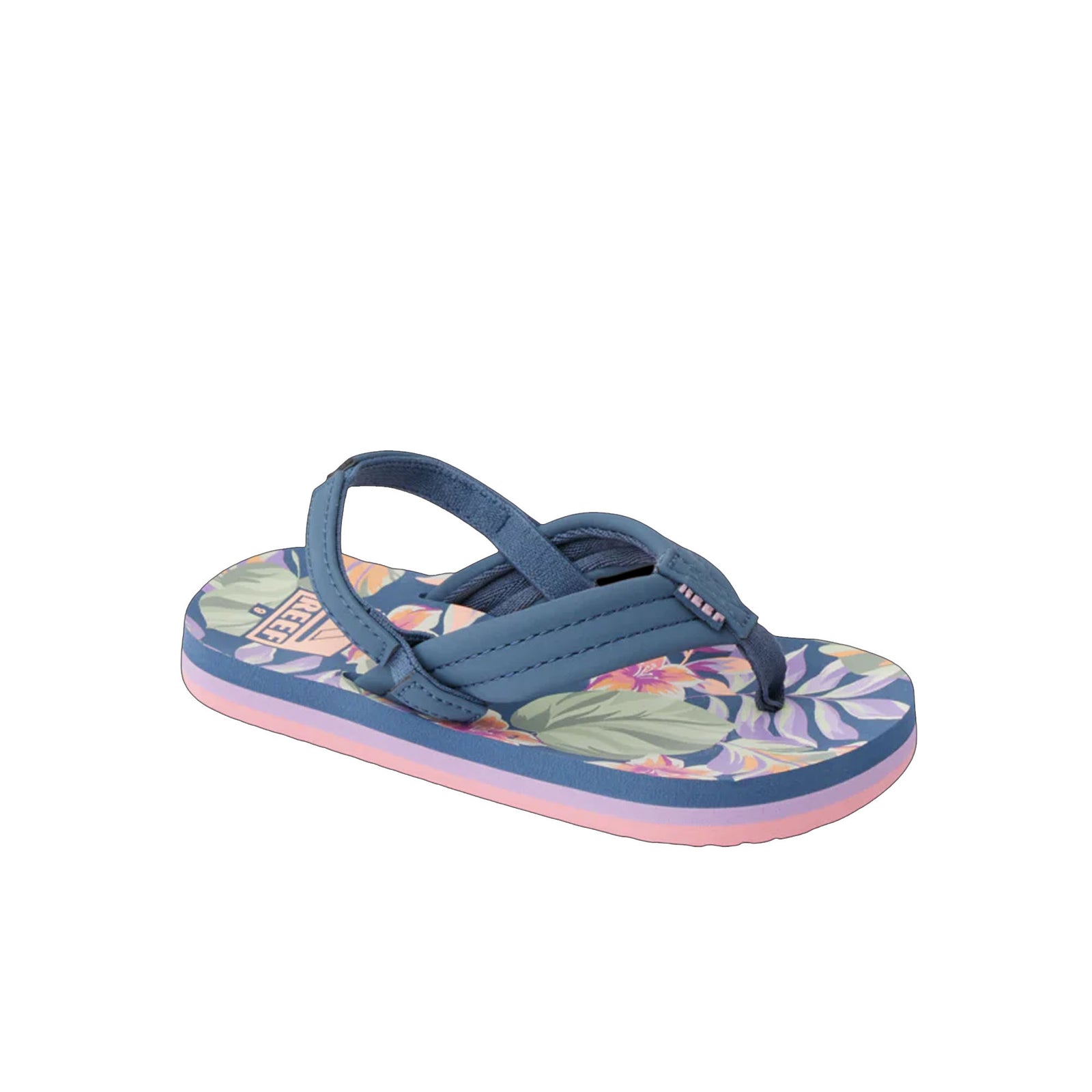 Reef Little Ahi Youth Girl's Strap Sandals - Indigo Tropical
