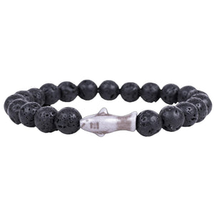 Fahlo The Voyage Shark Tracking Bracelet - Lava Stone
