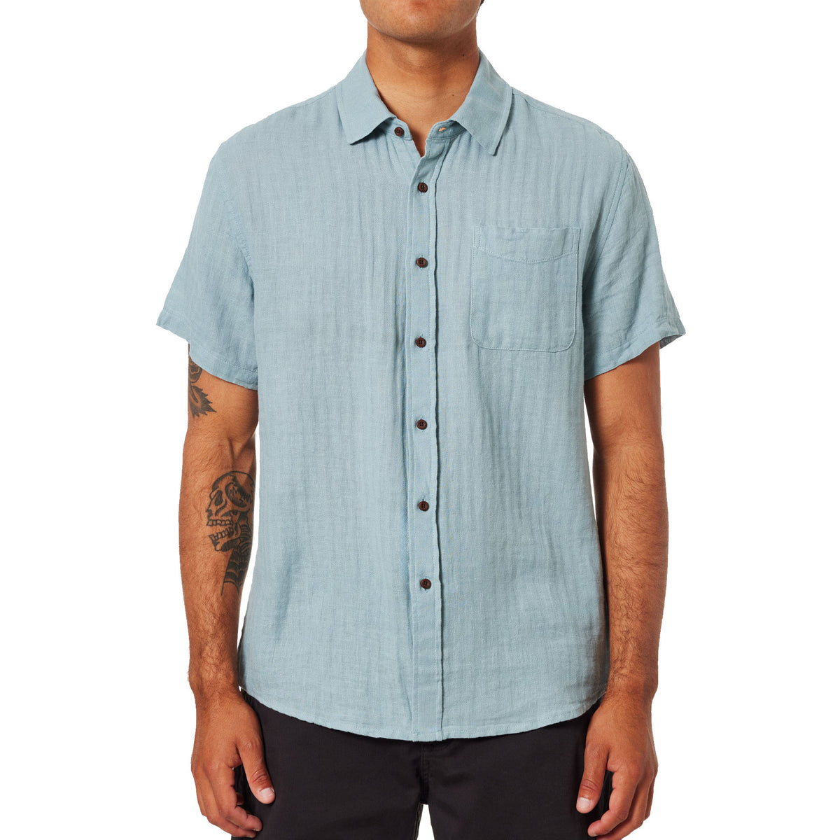 Katin Alan Solid Men's S/S Woven Shirt - Lago
