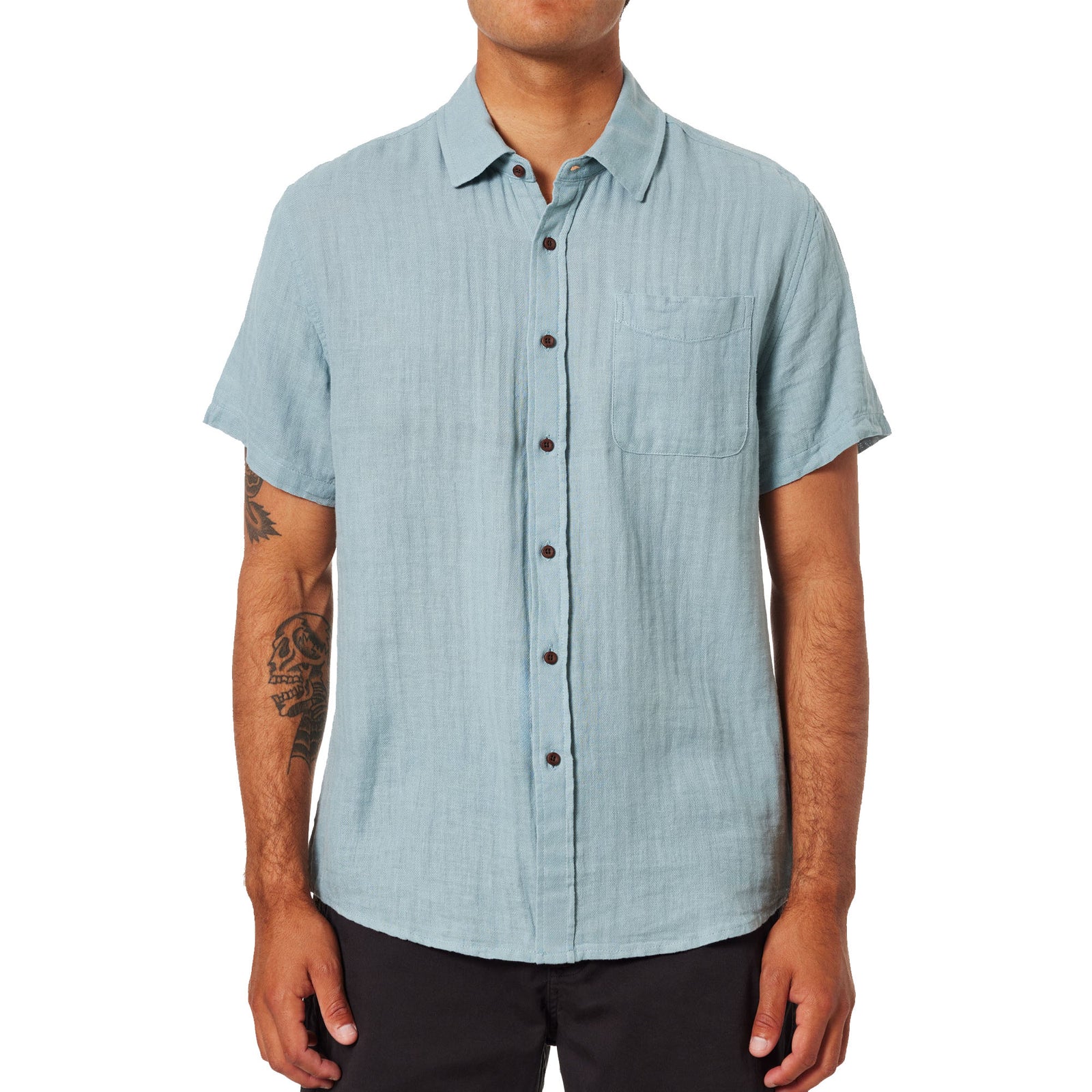 Katin Alan Solid Men's S/S Woven Shirt - Lago