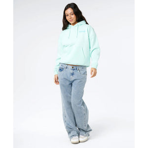 Rip Curl Surf Puff Relaxed Heritage Women's L/S Hoodie - Light Blue