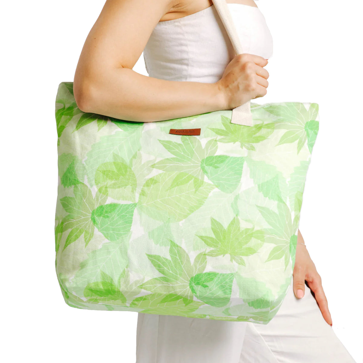 Sand Cloud Leaves Beach Tote Green Surf Station Store