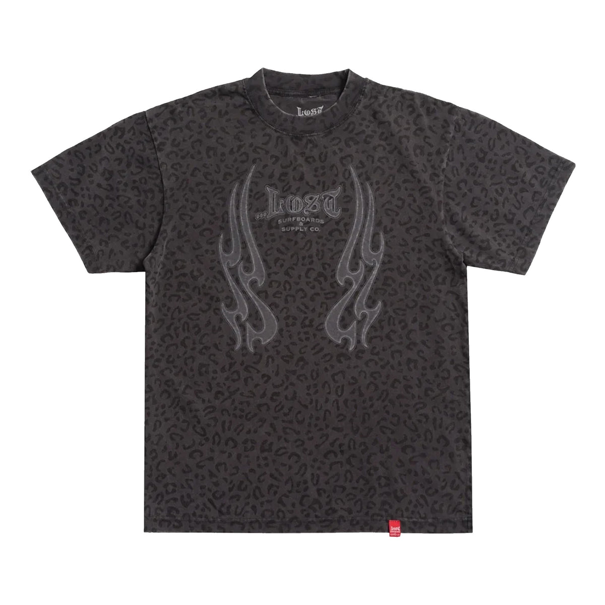 Lost Fang Boxy Men's S/S T-Shirt - Vintage Grey Leopard