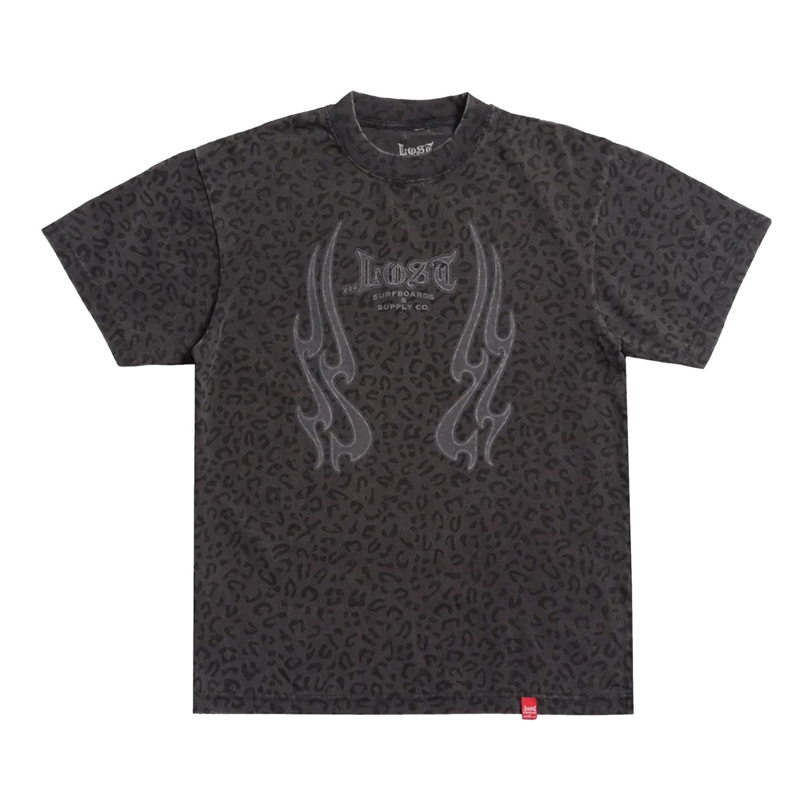 Lost Fang Boxy Men's S/S T-Shirt - Vintage Grey Leopard