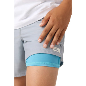 O'Neill Perform Light Lined Elastic Hybrid 15" Youth Boy's Boardshorts - Light Grey