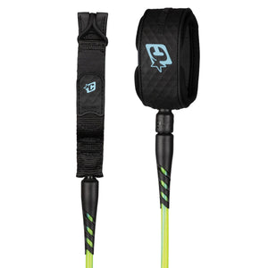 Creatures of Leisure Reliance 2.0 Standard Duty Surfboard Leash - 6'/Pine Lime Twist Black