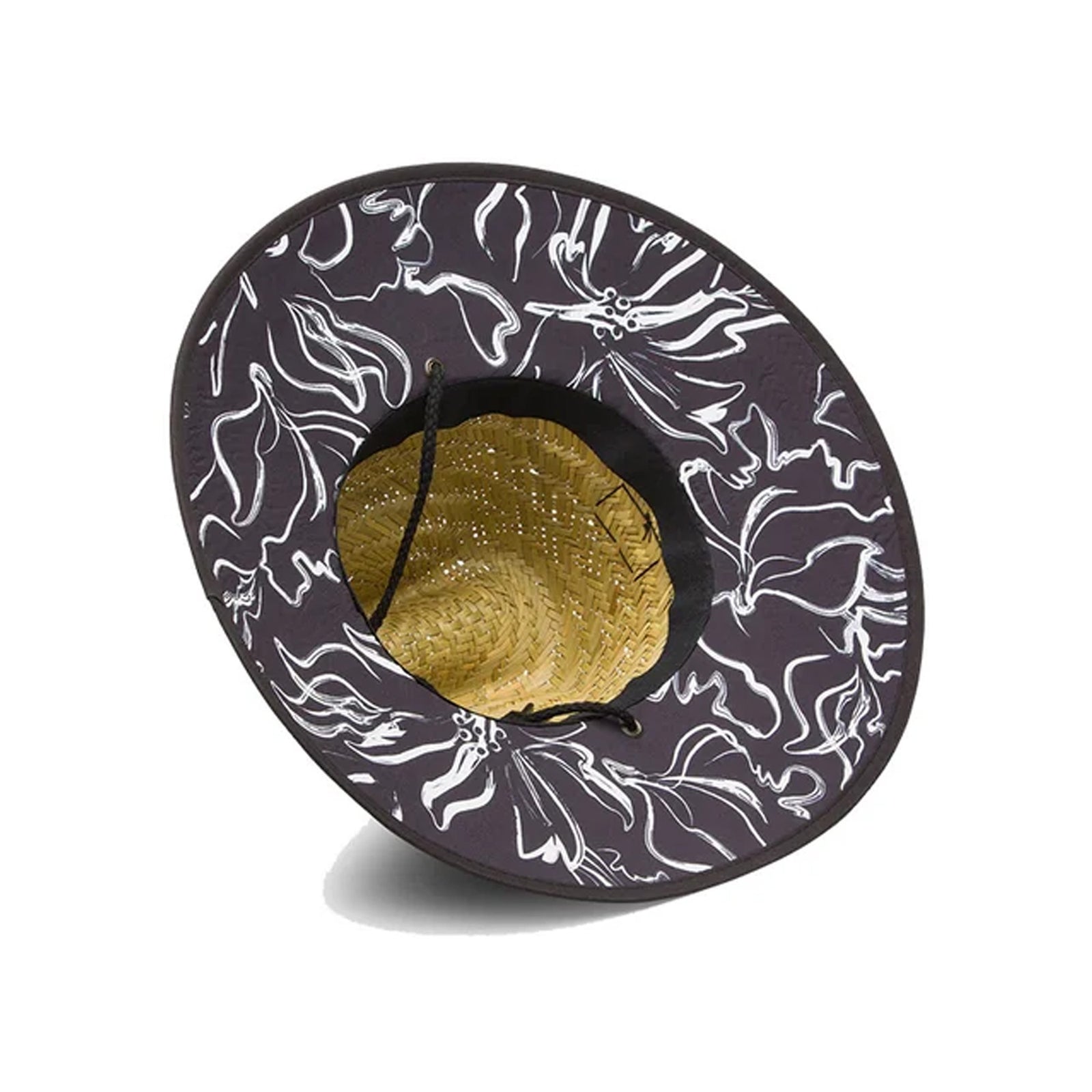 Billabong Tides Print Straw Lifeguard Hat - Black