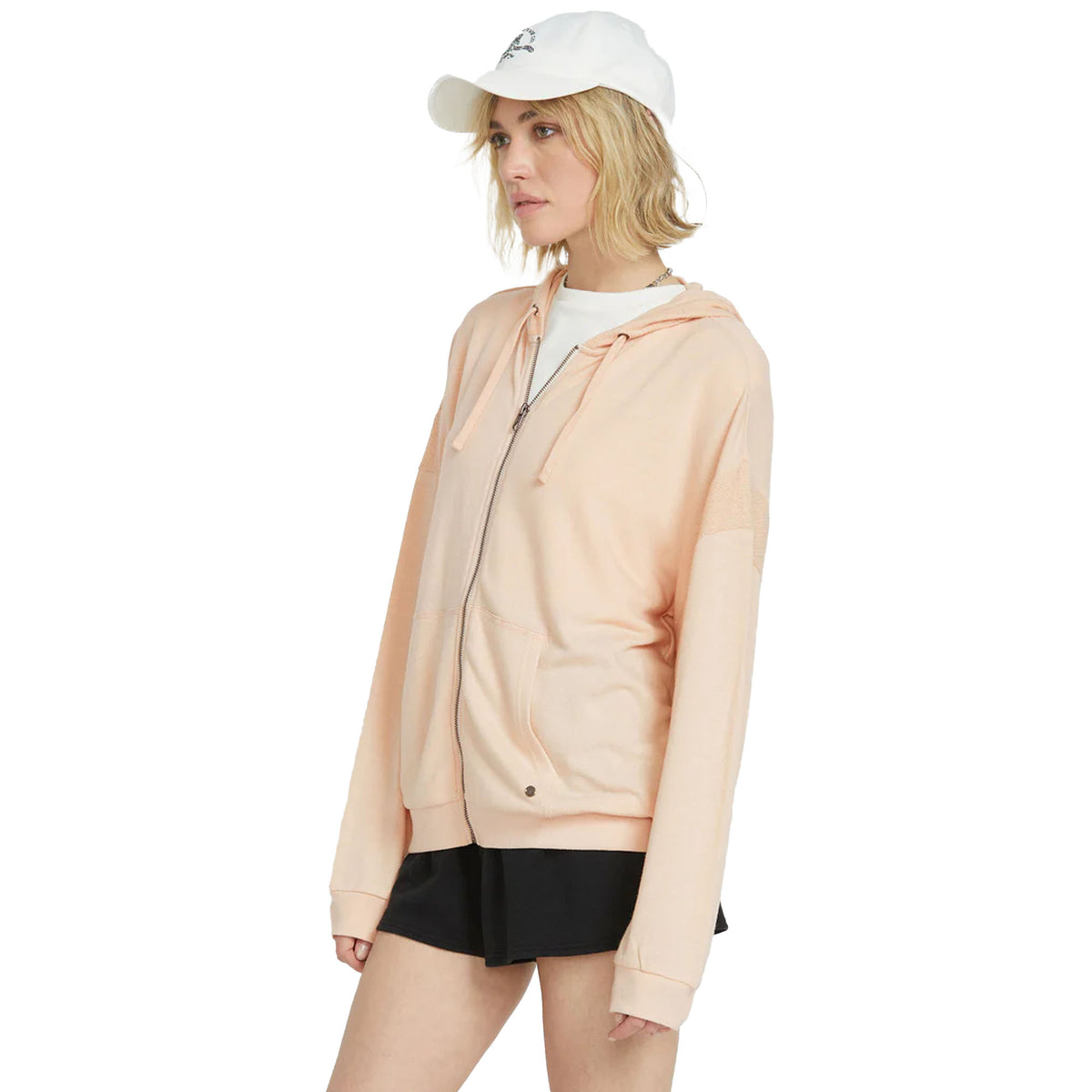 Volcom Lived In Lounge Frenchie Zip Women's Hoodie - Champagne Gold