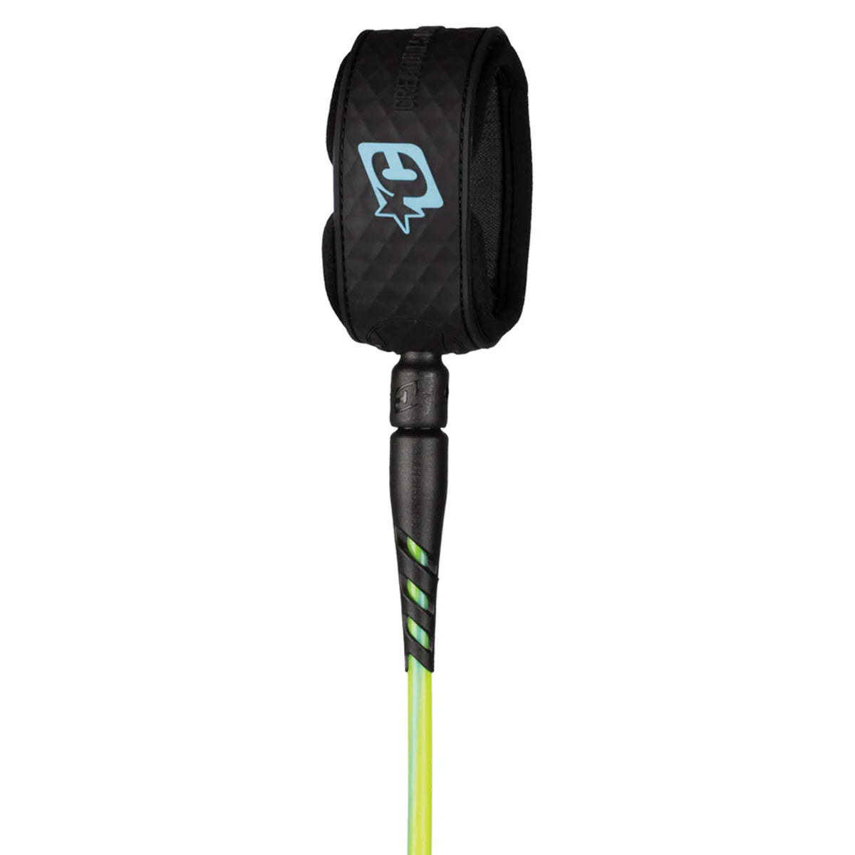 Creatures of Leisure Reliance 2.0 Standard Duty Surfboard Leash - 7'/Pine Lime Twist Black