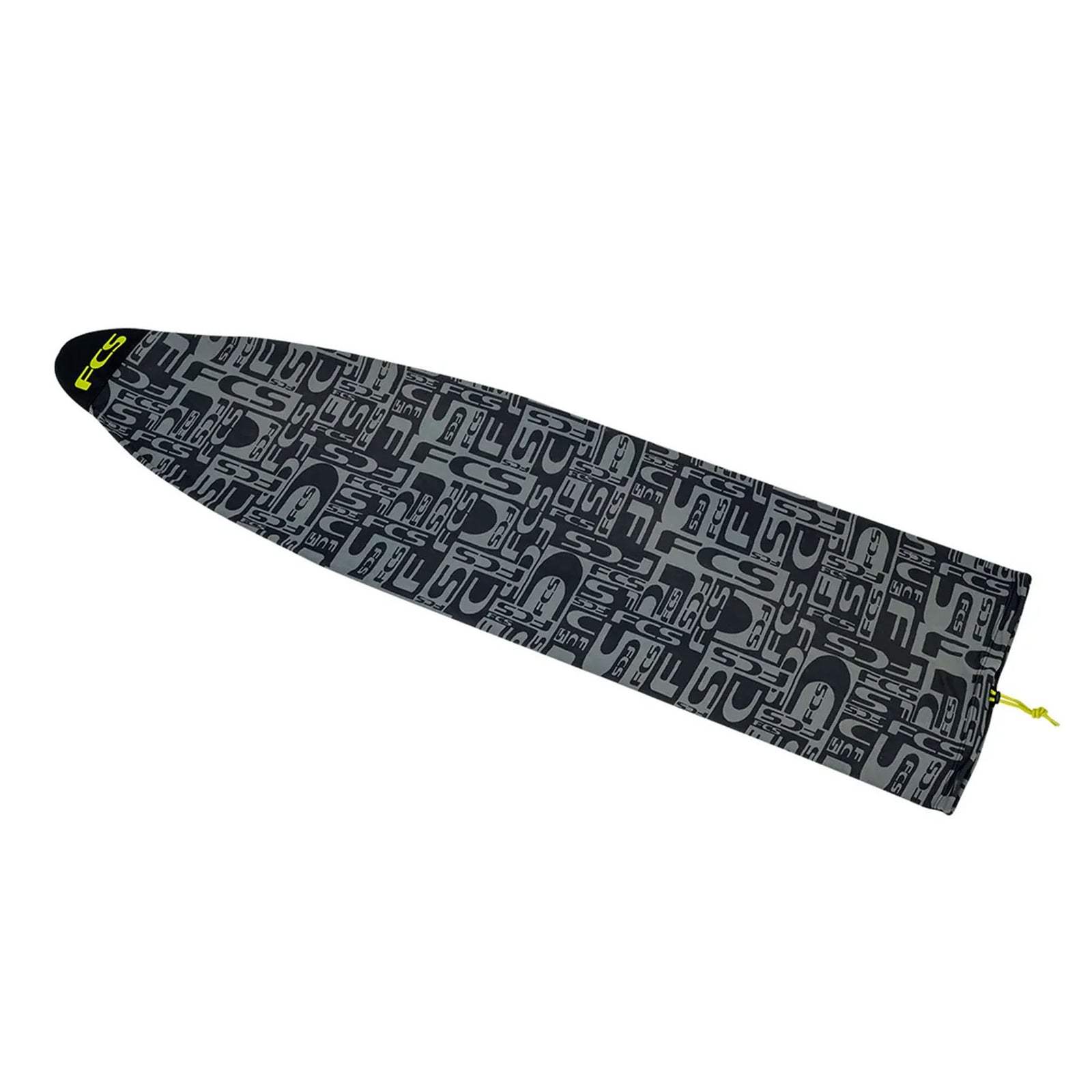 FCS Stretch Cover Funboard Sock - Monogram Coal/Lime