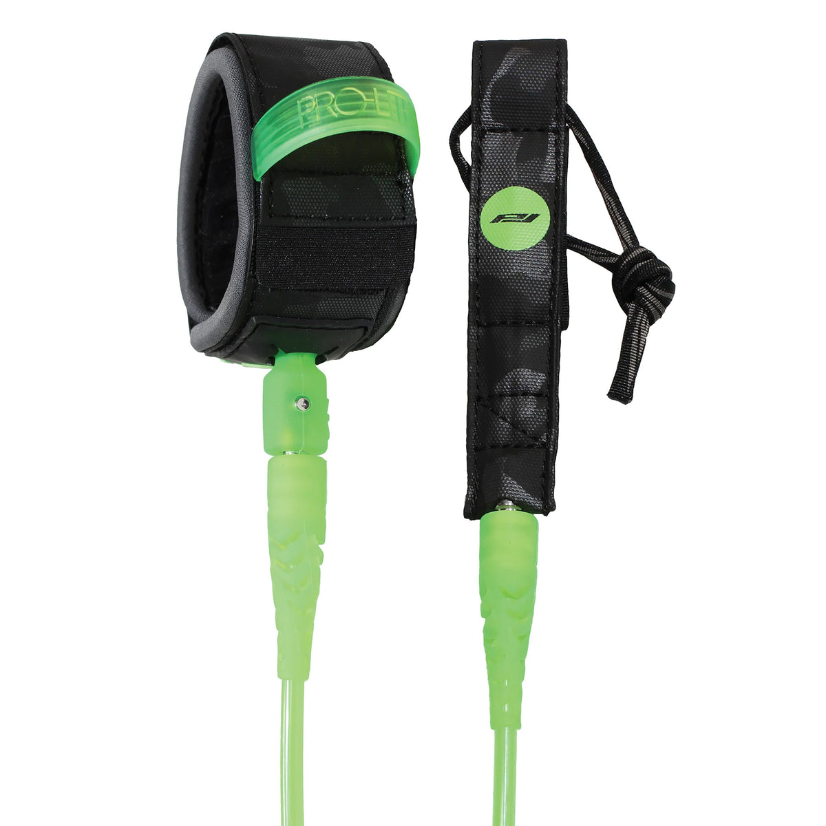 Pro-Lite Comp Double Swivel Surfboard Leash - 6'0"/Lime Green